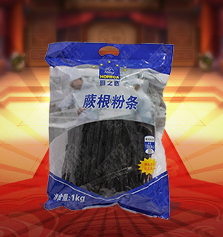 廚之選蕨根粉條產(chǎn)自四川綿陽(yáng)1kg每袋，本品精選優(yōu)質(zhì)蕨根粉、紅薯淀粉、玉米淀粉等為原料，經(jīng)嚴(yán)格的管理和先進(jìn)的生產(chǎn)工藝精制而成。本品絲條均勻，質(zhì)地柔韌，黝黑有光澤，在水中浸泡48小時(shí)不變色，不發(fā)漲。