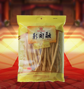 新閩融腐竹產自河南許昌250g每袋，采用優質大豆，保證所有原材料來自純正的原產地，無污染的生長環境，現代化的種植技術，綠色健康。皮質光滑，色澤黃白，油光透亮，腐竹作為高蛋白食物，豆香濃郁，口感爽滑，營養豐富。