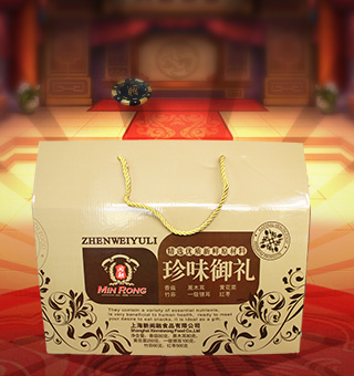 新閩融珍味御禮禮盒，本款禮盒內含有香菇80克，黑木耳80克，黃花菜250克，一級銀耳100克，竹蓀60克，紅棗500克